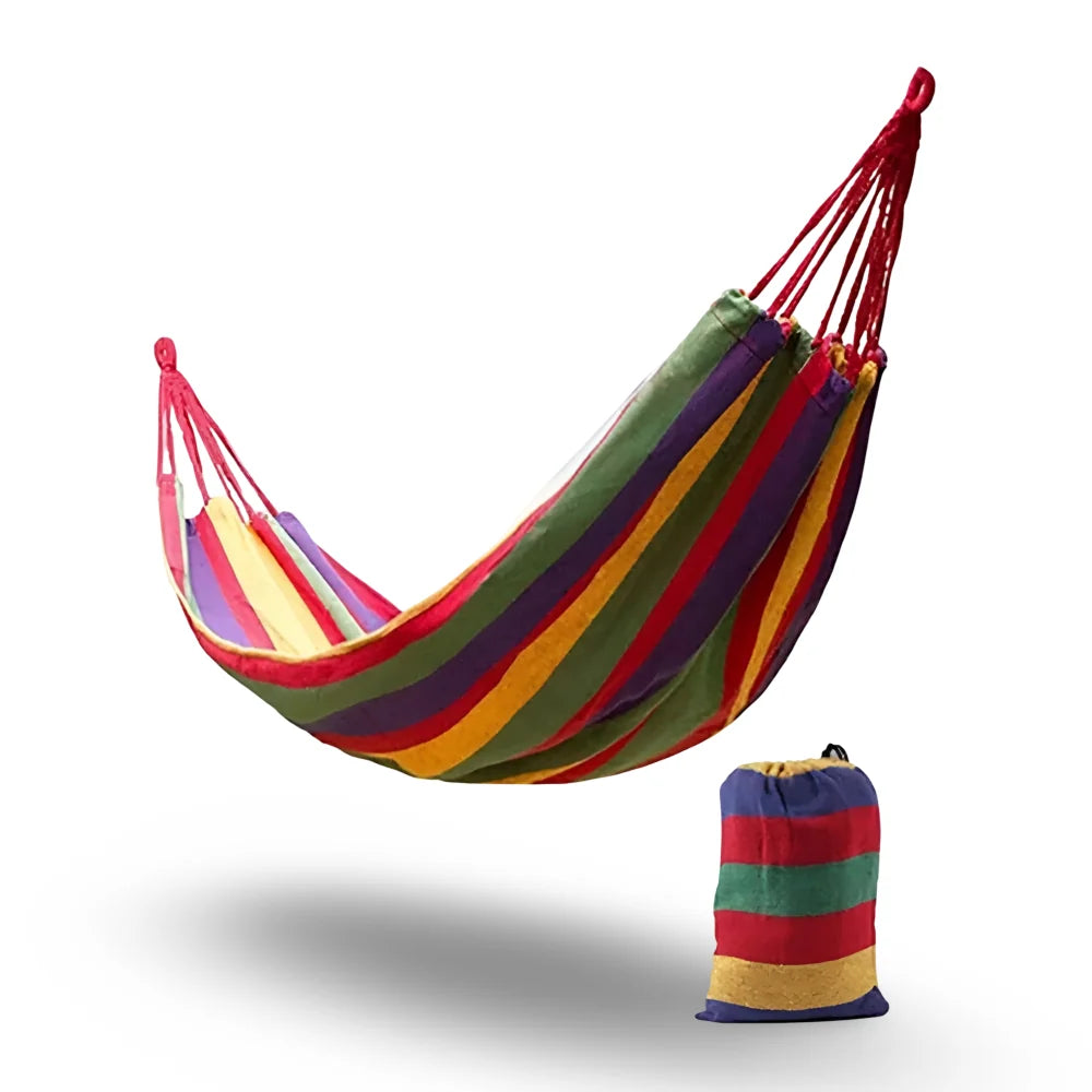 Outdoor Hammock Breathable Cotton Polyester Ropes & Carry Bag