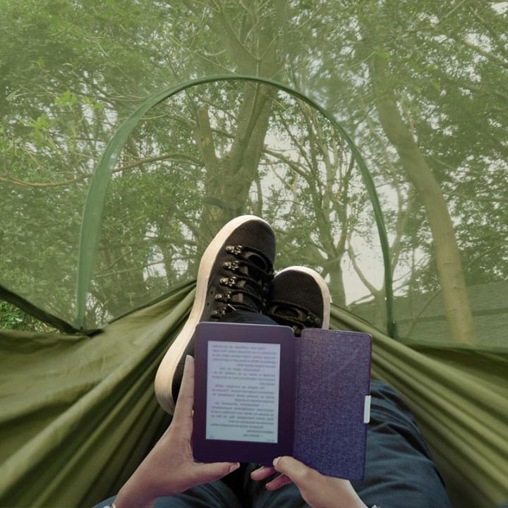 Outdoor Hammock Durable Nylon With Mosquito Net & Sunshade
