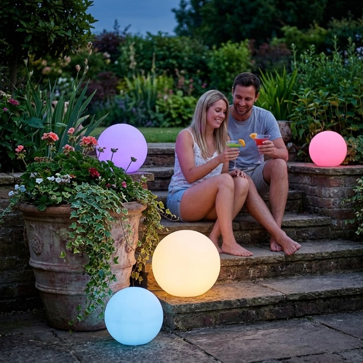 Outdoor LED Globe Light Color-Changing Remote & USB Rechargeable