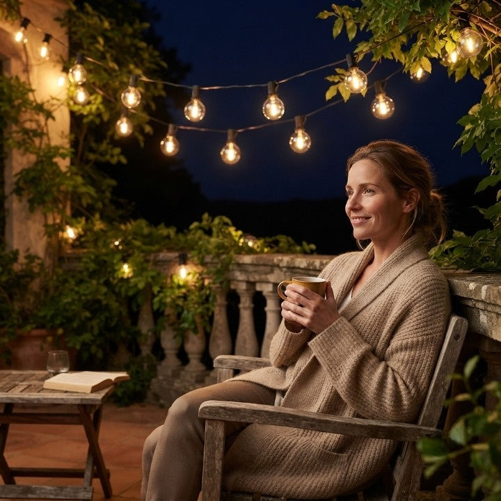Outdoor LED String Lights Warm White Waterproof