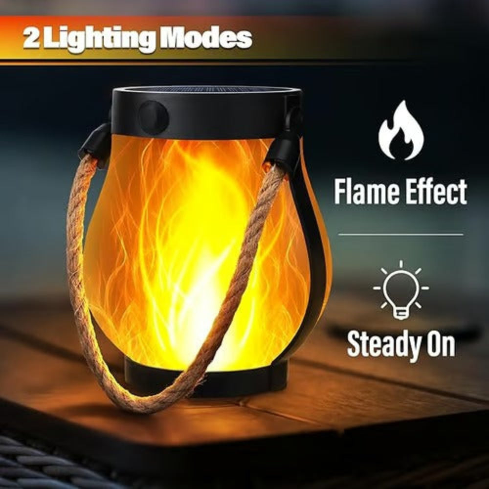 Outdoor Lantern Flickering Flame Solar & USB Rechargeable
