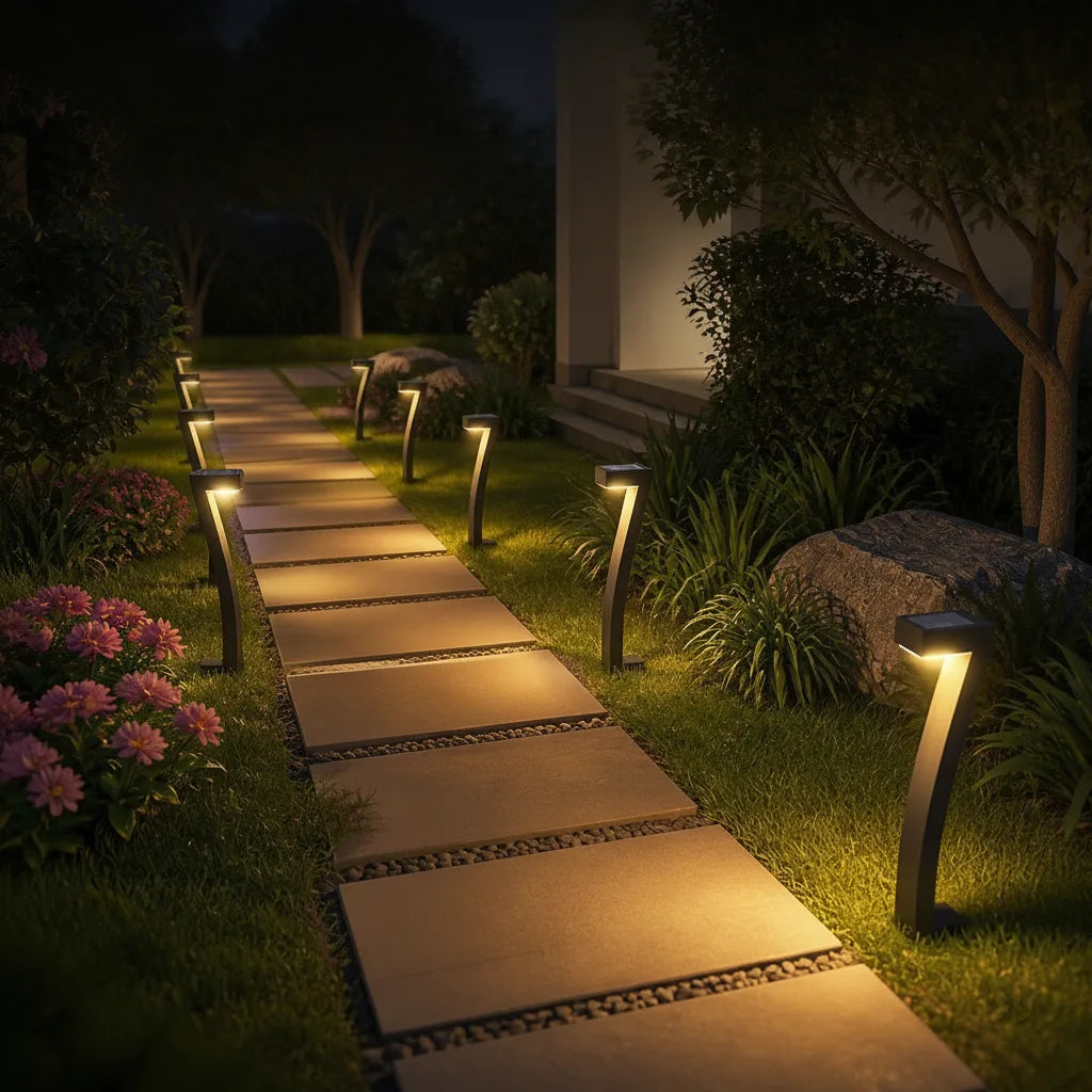 Outdoor Path Light Solar Dusk-to-Dawn IP65