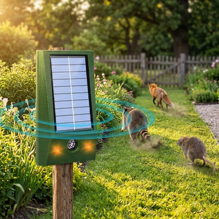 Outdoor Pest Repeller Solar Powered Motion Activated Ultrasonic