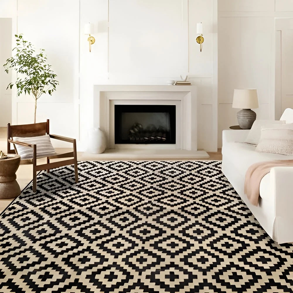 Outdoor Rug Reversible Geometric Design Slip-Resistant & UV-Resistant