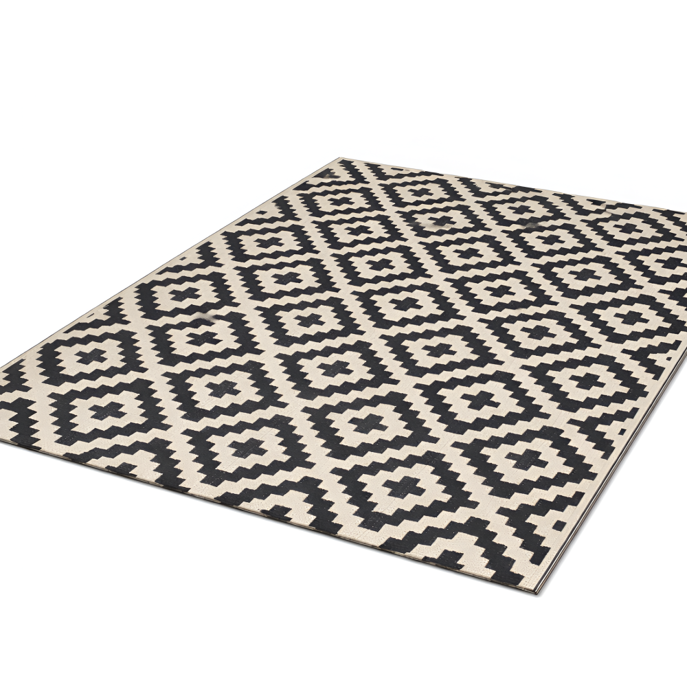 Outdoor Rug Reversible Geometric Non-Slip & Water-Repellent