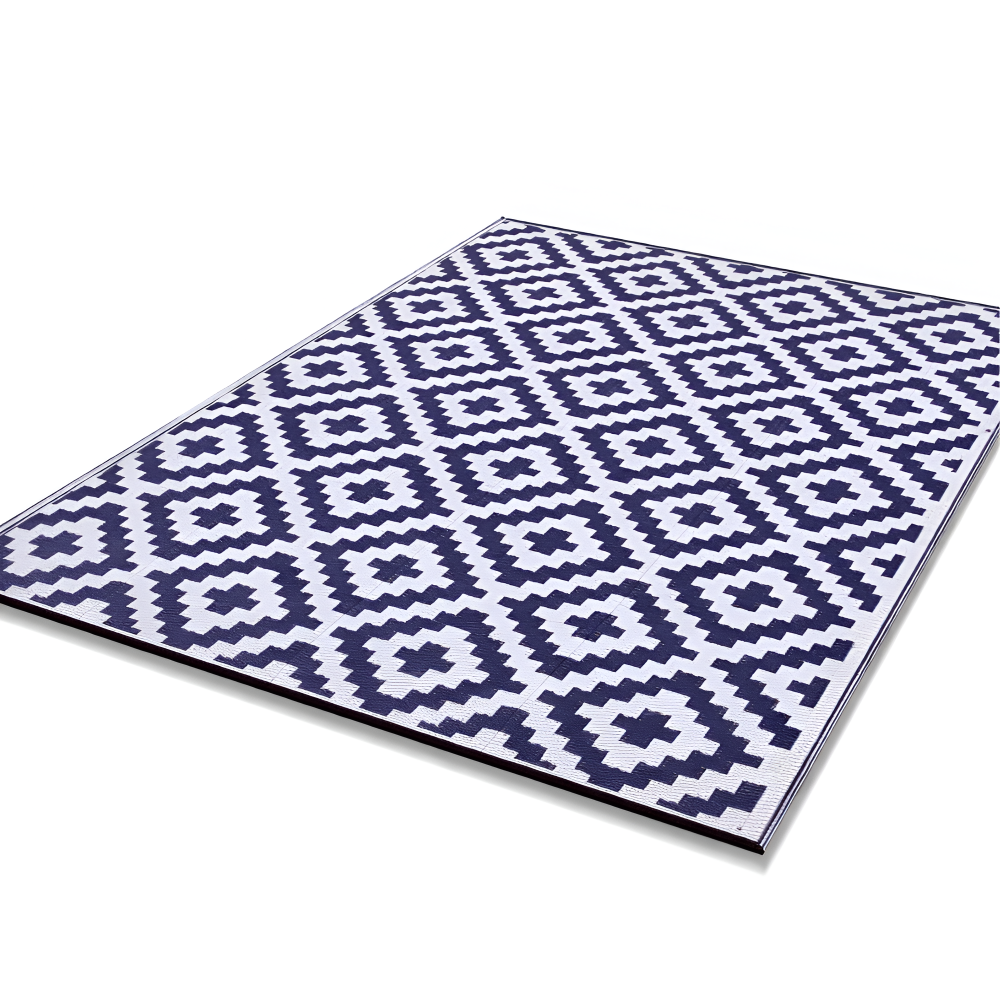 Outdoor Rug Reversible Geometric Non-Slip & Water-Repellent