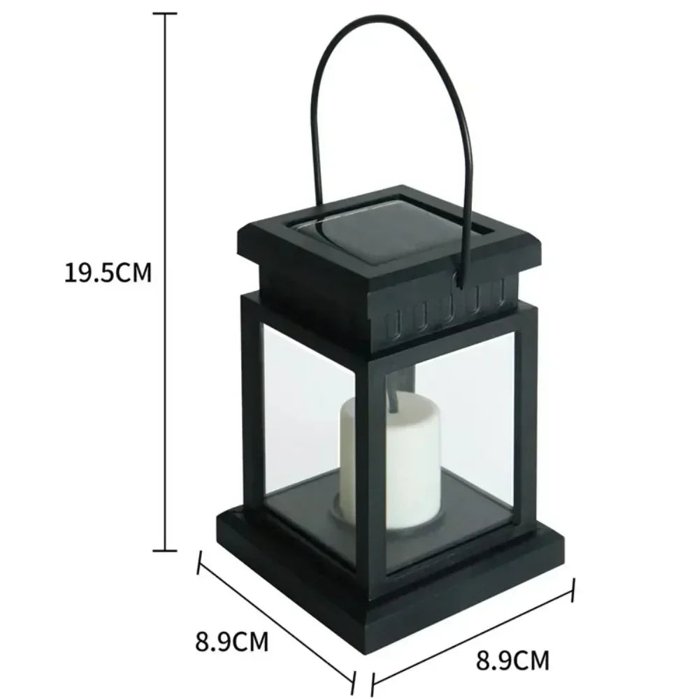 Outdoor Solar Lantern Flickering LED Waterproof Hanging Hook