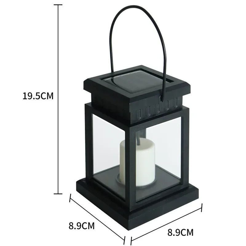 Outdoor Solar Lantern Flickering LED Waterproof Hanging Hook