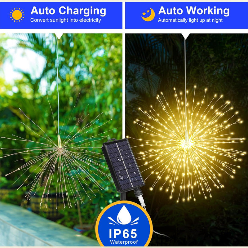Outdoor Solar Lights Fireworks Effect 200 LEDs