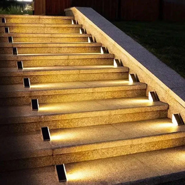 Outdoor Solar Stair Lights Warm White & Weatherproof