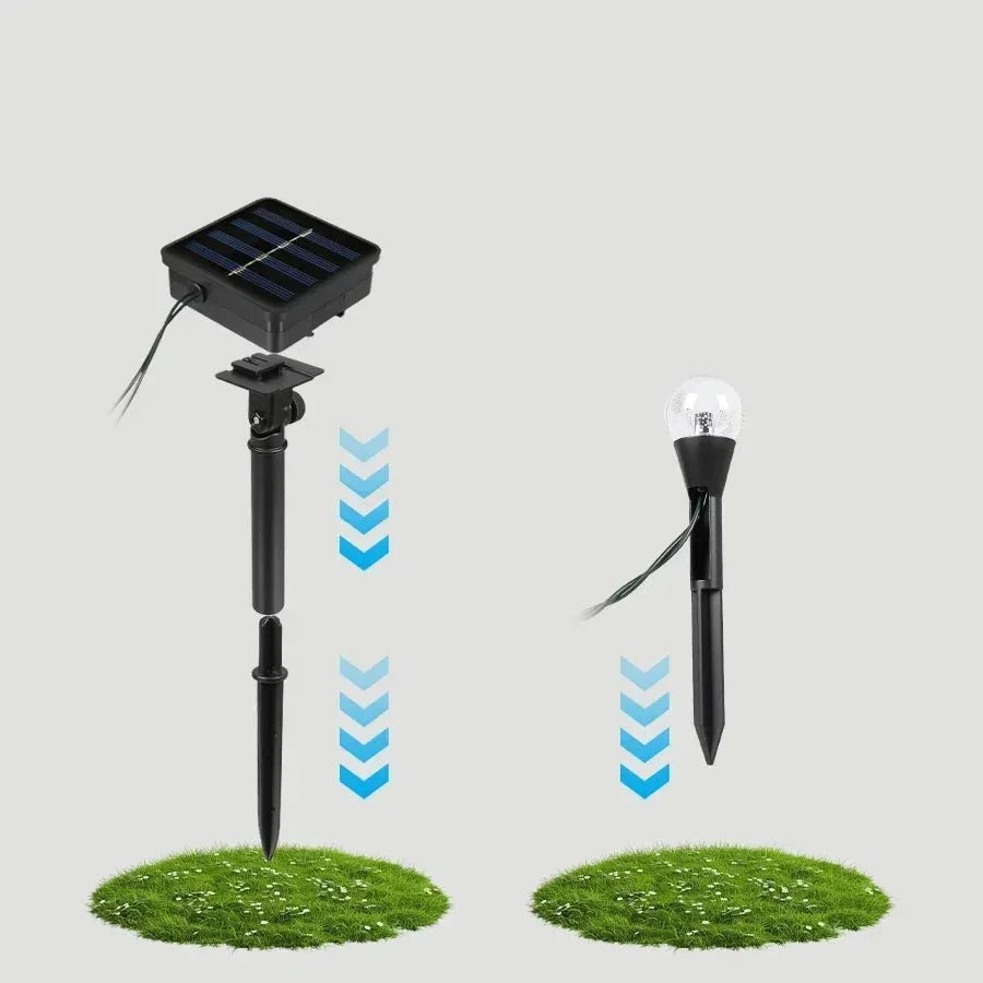 Outdoor Solar String Lights 20 Warm White LEDs Weatherproof