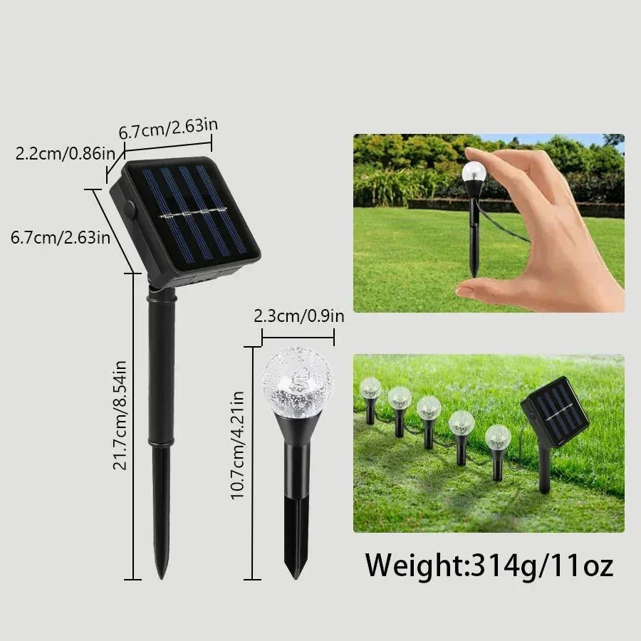 Outdoor Solar String Lights 20 Warm White LEDs Weatherproof
