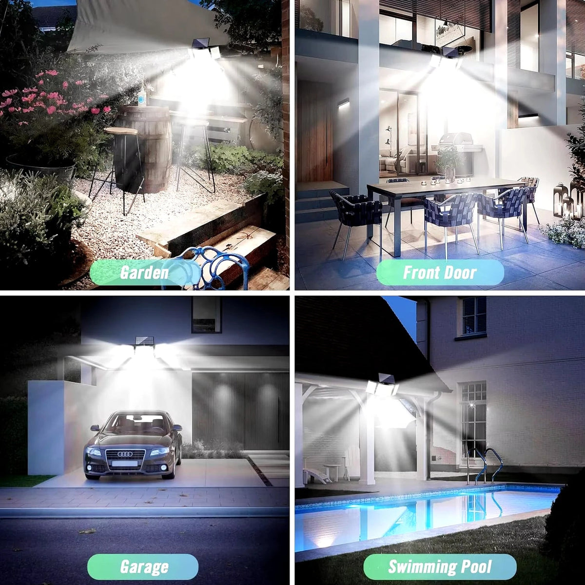 Outdoor Solar Wall Light Motion Sensor 180 Degree Adjustable