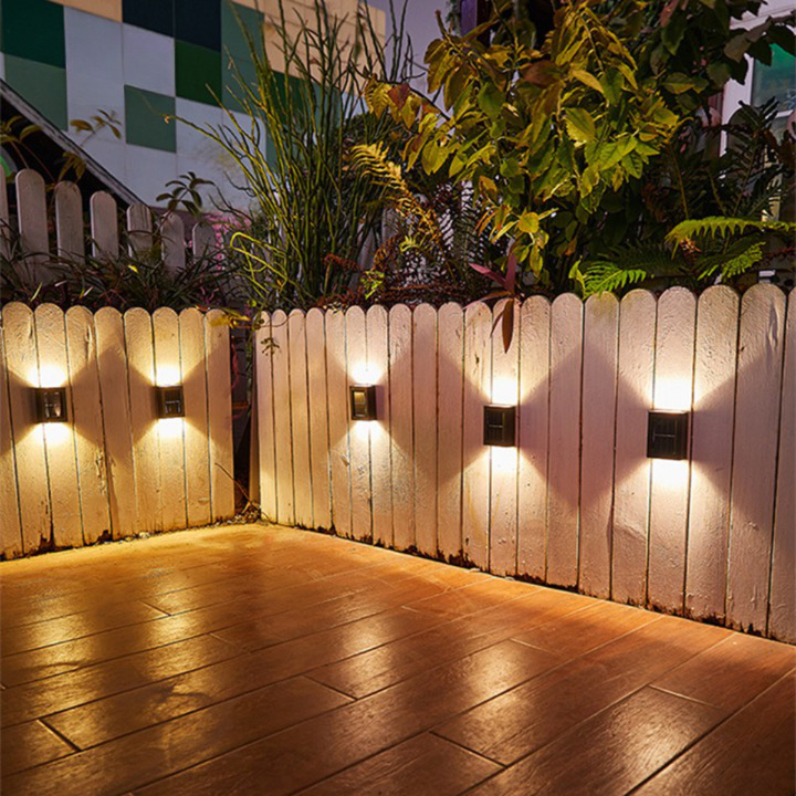 Outdoor Solar Wall Light Warm Bidirectional Set of 4