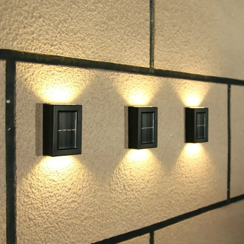 Outdoor Solar Wall Light Warm Bidirectional Set of 4