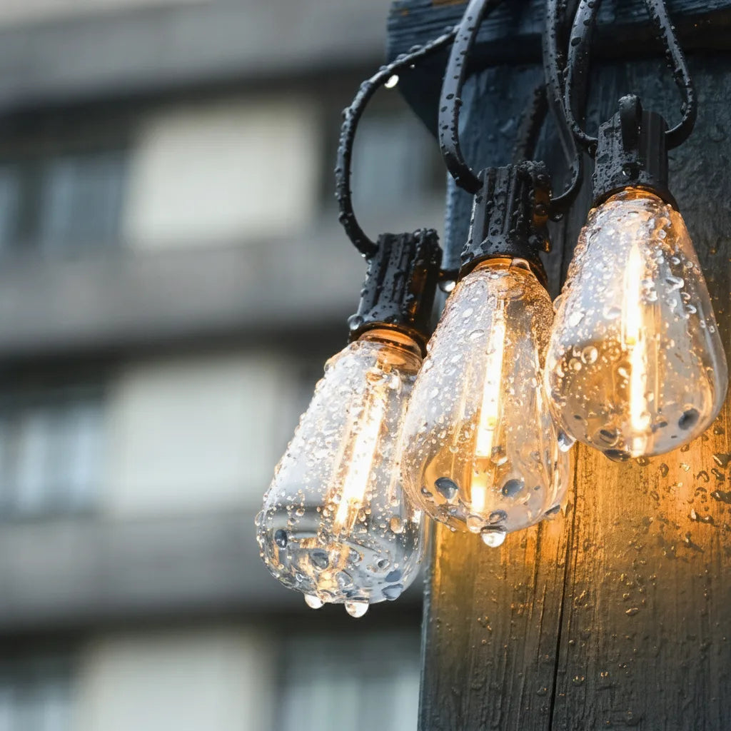Outdoor String Lights Edison-Style Warm LED Shatterproof & Weatherproof