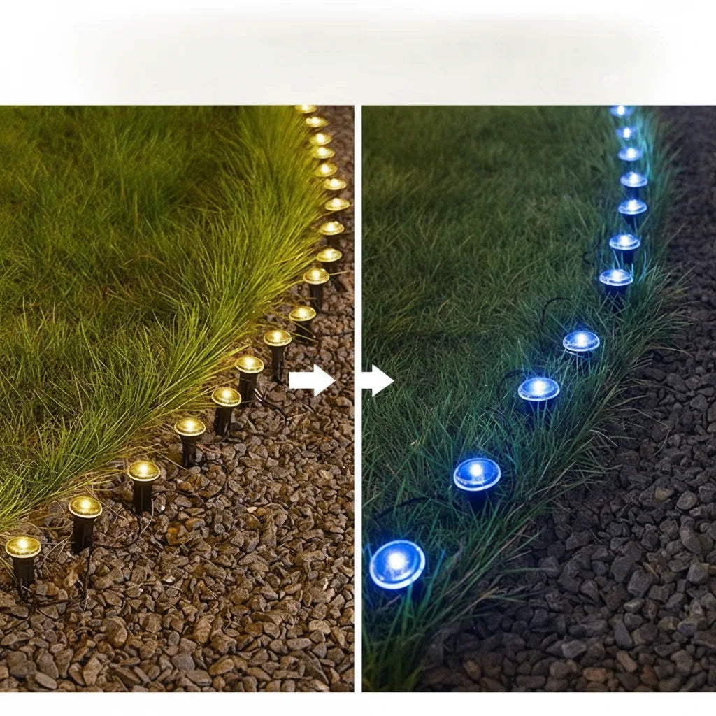 Outdoor String Lights Solar Automatic Dusk Sensor Weatherproof