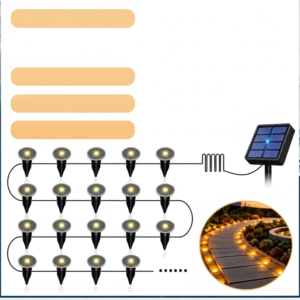 Outdoor String Lights Solar Automatic Dusk Sensor Weatherproof