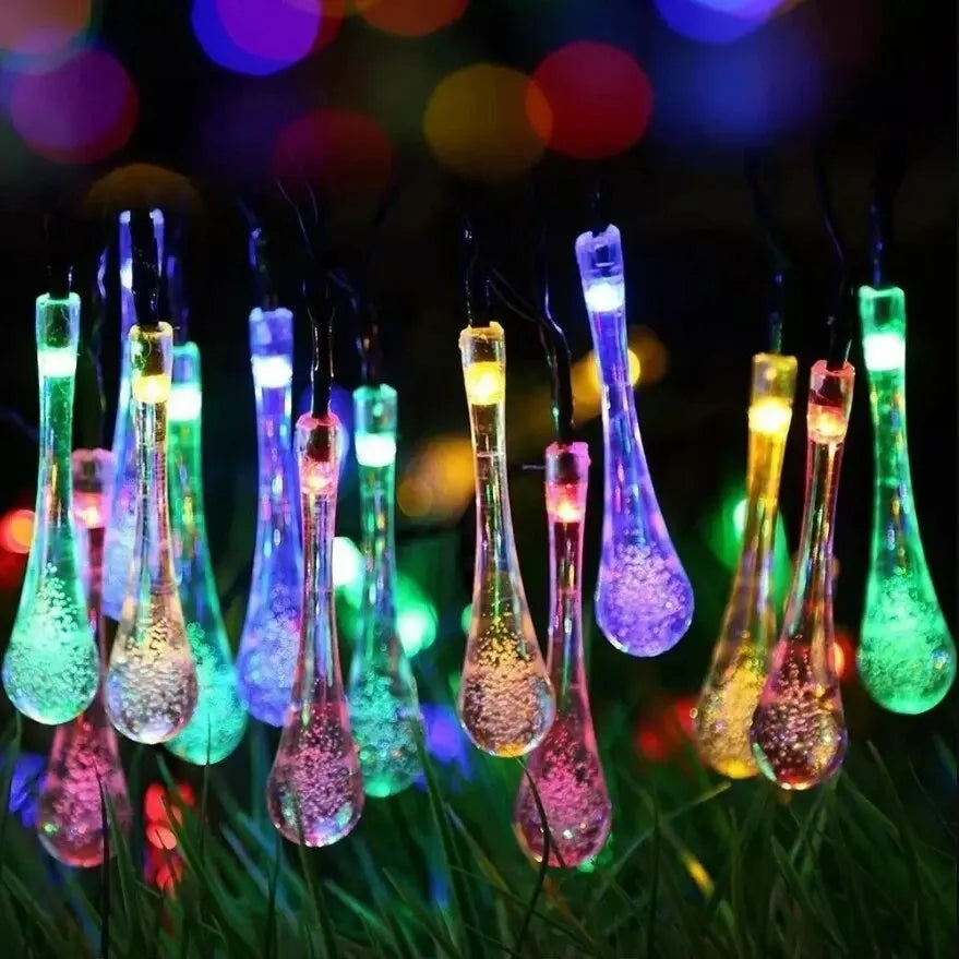Outdoor String Lights Solar Dusk-To-Dawn Weather-Resistant