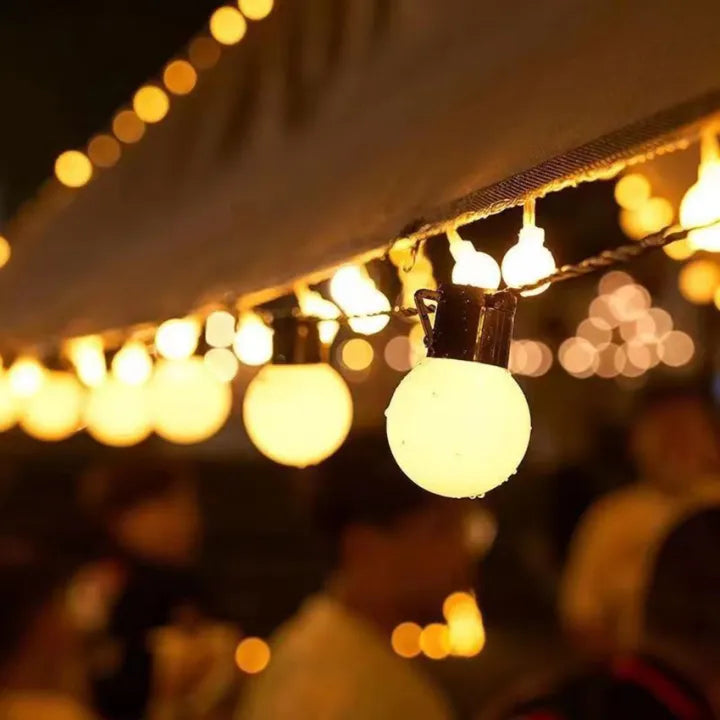 Outdoor String Lights Solar Dusk-To-Dawn Weatherproof IP65