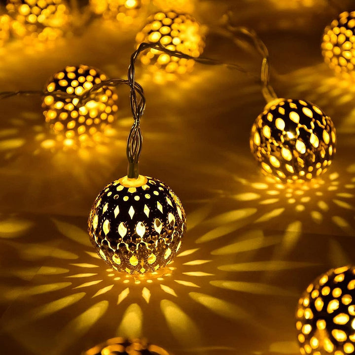Outdoor String Lights Solar Moroccan Stainless Steel