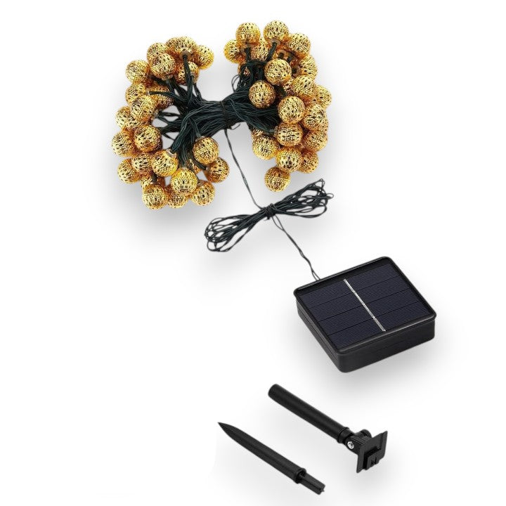 Outdoor String Lights Solar Moroccan Stainless Steel