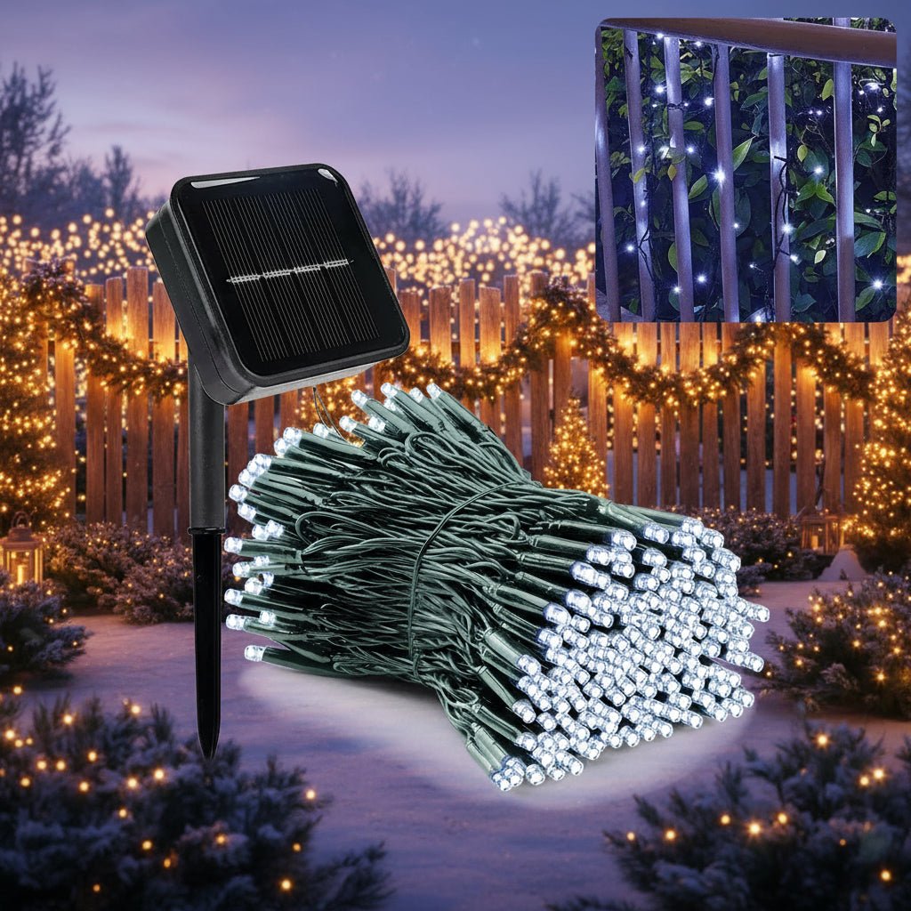 Outdoor String Lights Solar-Powered 8 Modes Weatherproof