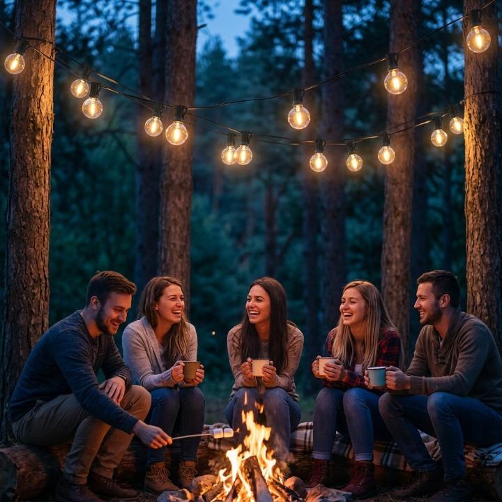 Outdoor String Lights Warm White IP65 15m