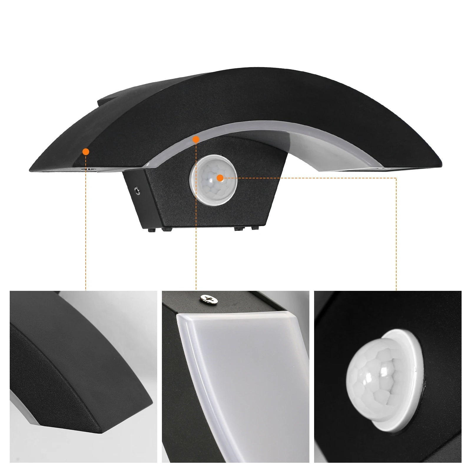 Outdoor Wall Light Motion Sensor Warm White LED 24W