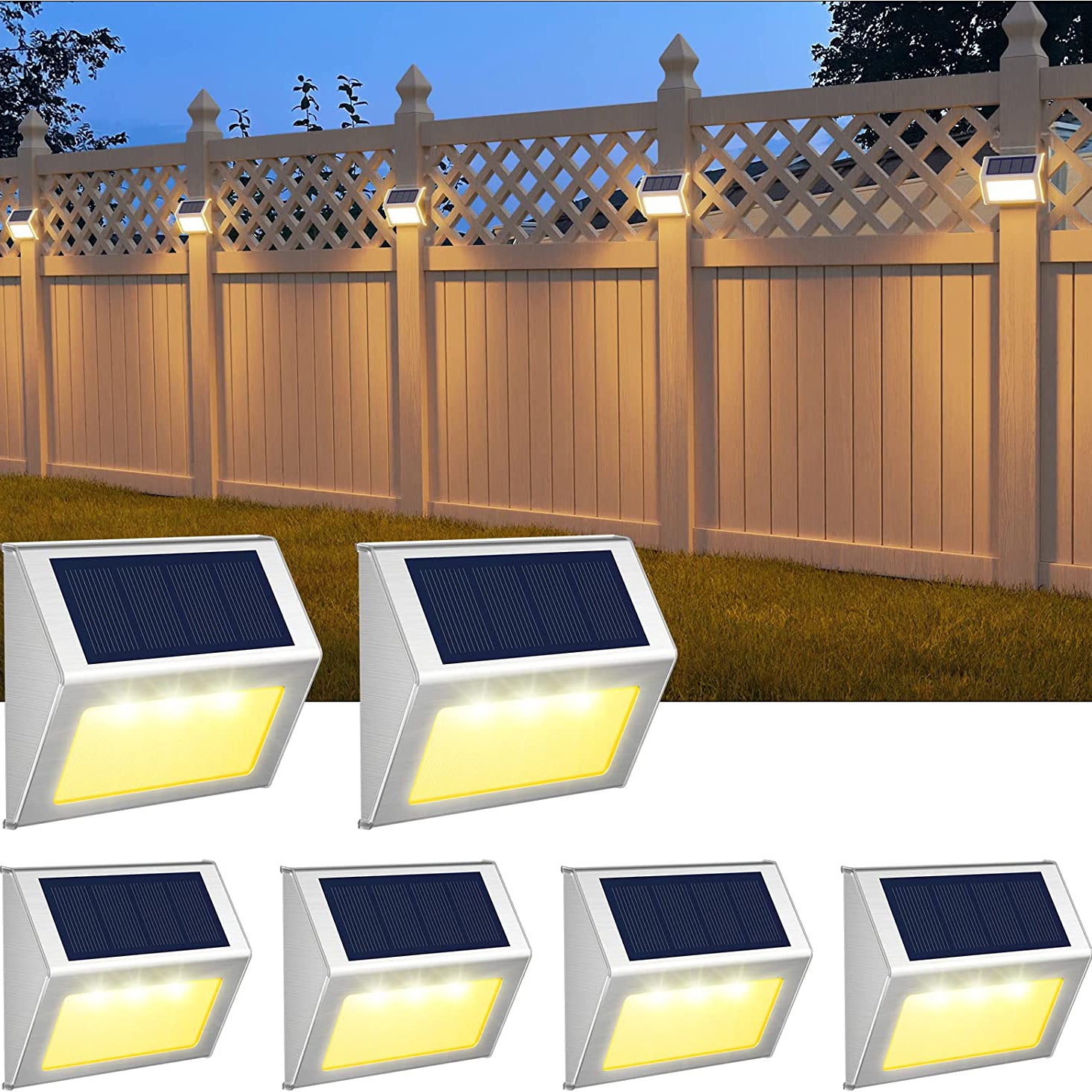 Outdoor Wall Light Solar Dusk-to-Dawn Weatherproof Stainless Steel