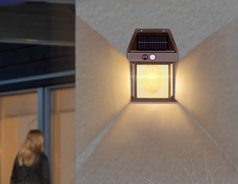 Outdoor Wall Light Solar Motion-Activated Weatherproof