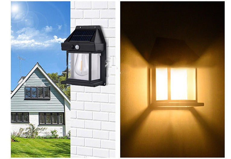 Outdoor Wall Light Solar Motion-Activated Weatherproof