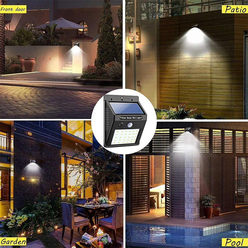 Outdoor Wall Light Solar Motion Sensor Weatherproof
