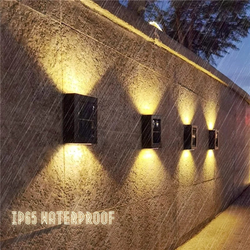 Outdoor Wall Light Solar-Powered Warm White IP65 Waterproof