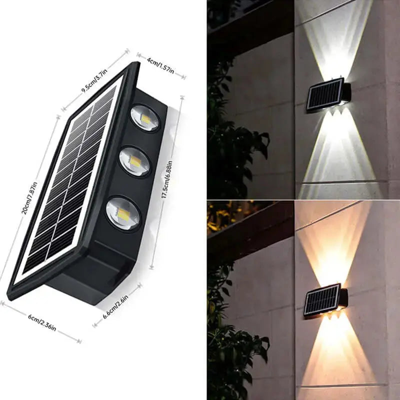 Outdoor Wall Light Solar-Powered Weatherproof Three Color Options