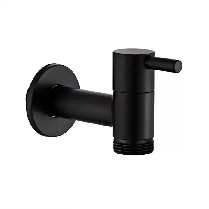 Outdoor Wall Tap Brass Matte Black Steel Lever