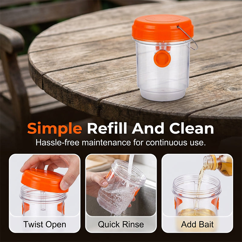Outdoor Wasp Trap Solar-Powered & Weather-Resistant Escape-Proof Entrance