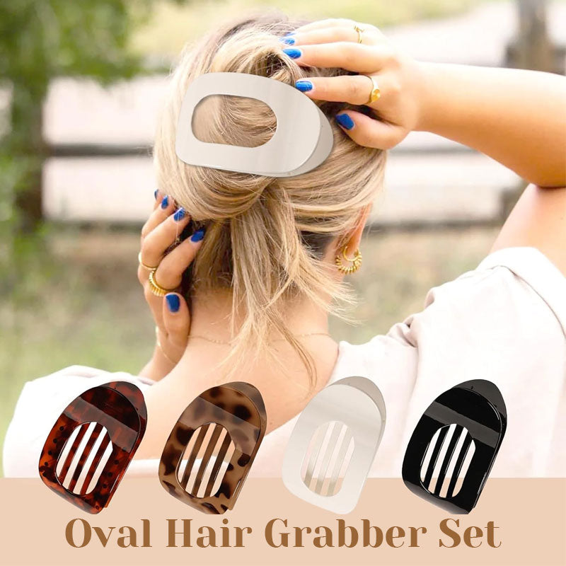 Oval Hair Clips Ergonomic Matte & Non-Slip