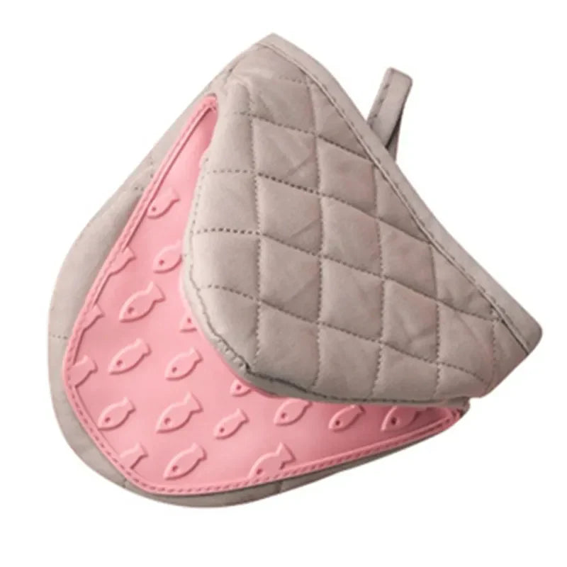 Oven Mitts Quilted Insulated Non-Slip Silicone Grip Pair