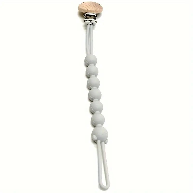 Pacifier Chain BPA-Free Silicone & Wooden Clip