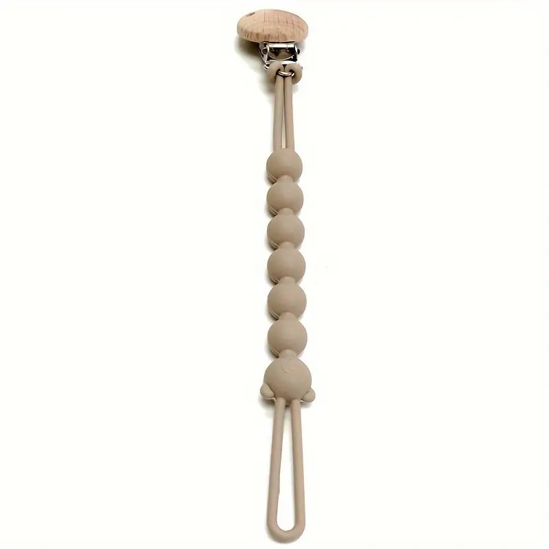 Pacifier Chain BPA-Free Silicone & Wooden Clip