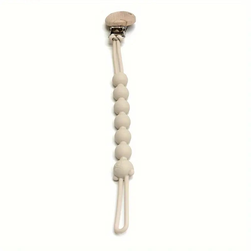 Pacifier Chain BPA-Free Silicone & Wooden Clip