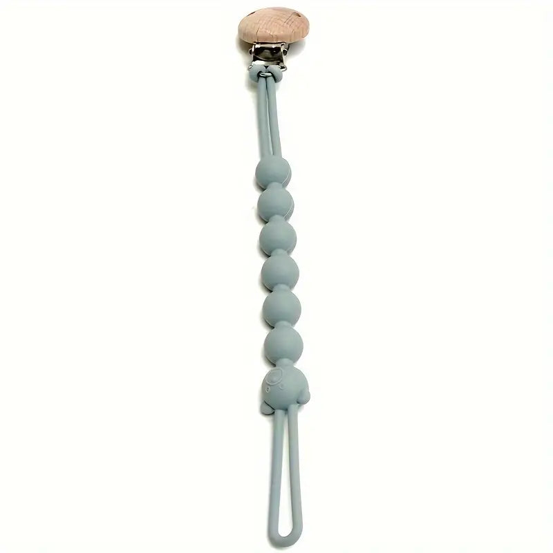 Pacifier Chain BPA-Free Silicone & Wooden Clip