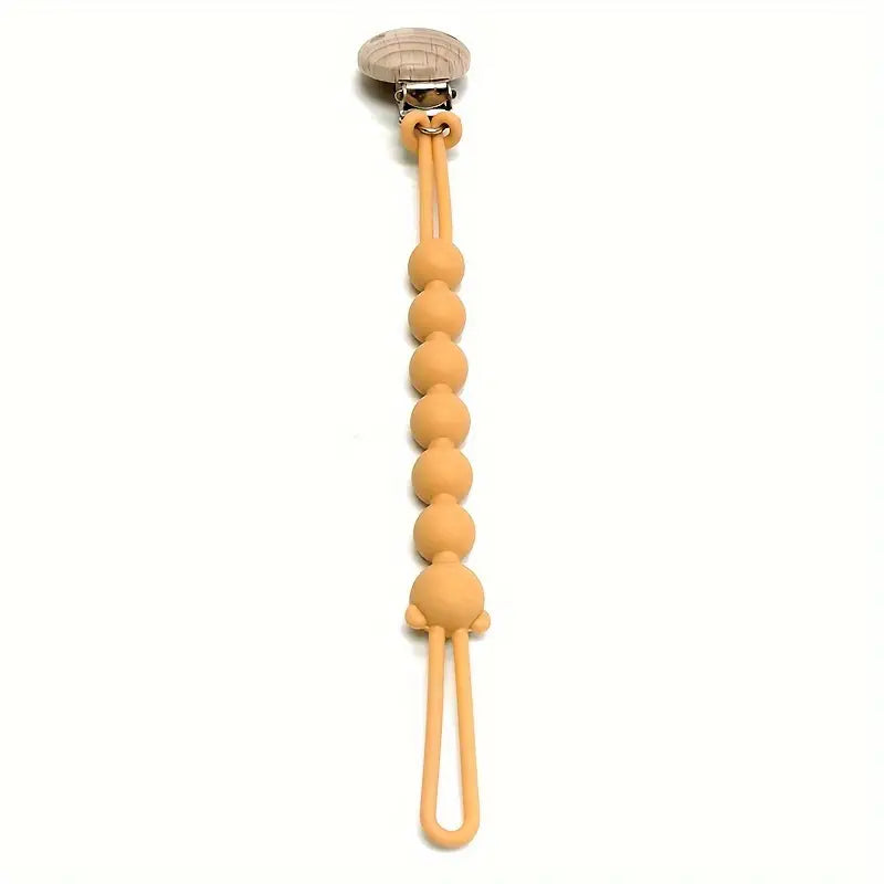 Pacifier Chain BPA-Free Silicone & Wooden Clip