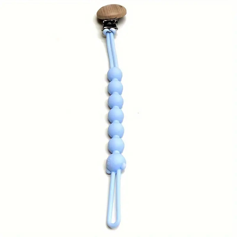 Pacifier Chain BPA-Free Silicone & Wooden Clip