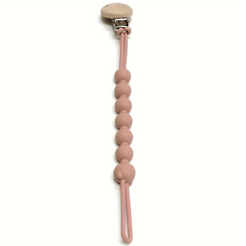 Pacifier Chain BPA-Free Silicone & Wooden Clip