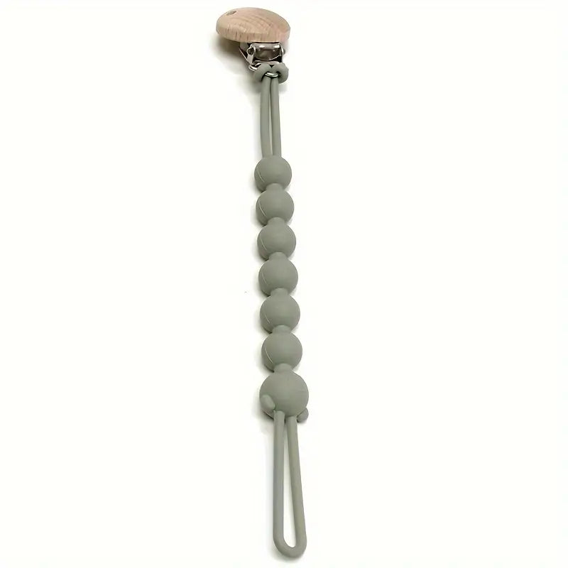 Pacifier Chain BPA-Free Silicone & Wooden Clip