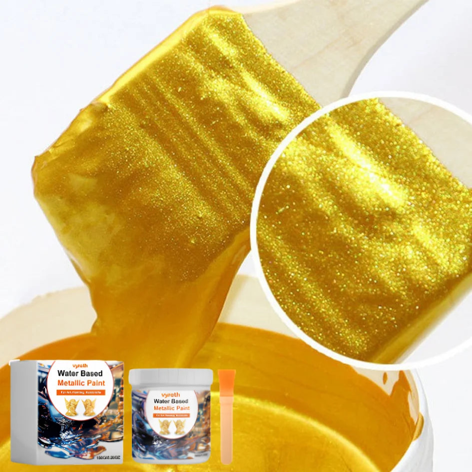 Paint Metallic Gold Water-Based Shimmer Finish