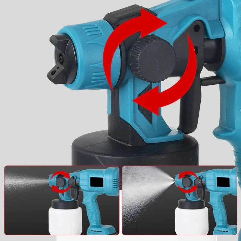 Paint Sprayer Cordless Adjustable Flow Interchangeable Nozzles