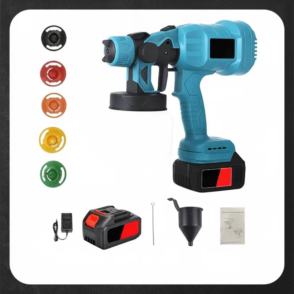 Paint Sprayer Cordless Lithium Streak-Free Adjustable Nozzle